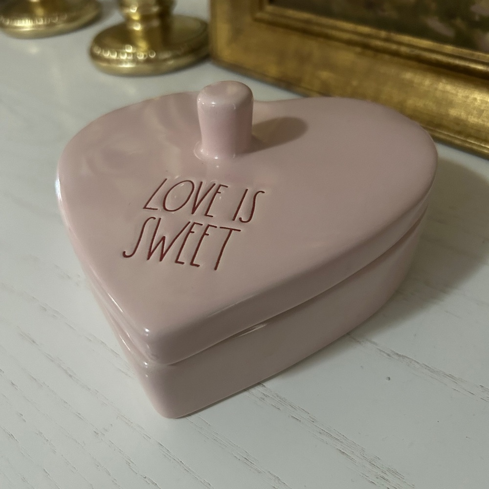 Rae Dunn Pink Heart Box By Magenta. Artisan Collection- Love Is Sweet